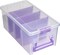 Portable Craft Organizer with 3 Dividers for Storage Case for Art & Craft Supplies(Purple)